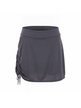 Athleta Womens Gray Nylon Spandex Side-Cinch Adjustable Athletic Skirt Size M